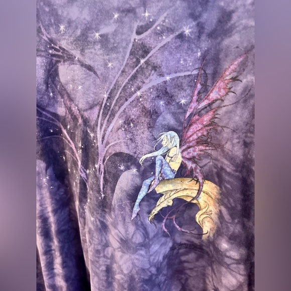 The Mountain Indigo Graphic Tee shirt fairy moon stars Vintage - Picture 2 of 4